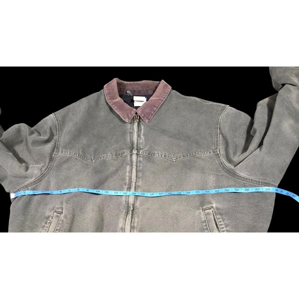 Vtg Carhartt Sante Fe Canvas Jacket J14 MOS Corduroy Collar Y2K Distressed 3XL - Picture 6 of 16